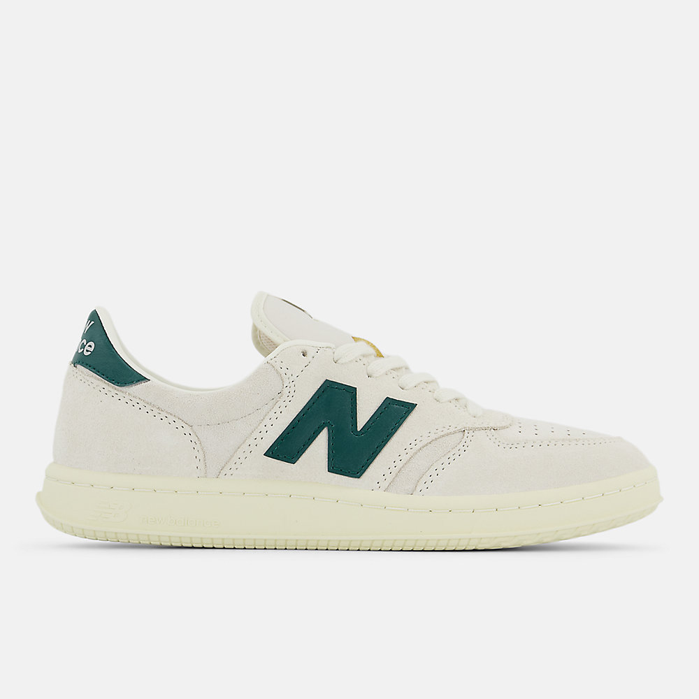 New Balance T500 Shoes Sea Salt with Marsh Green and Angora